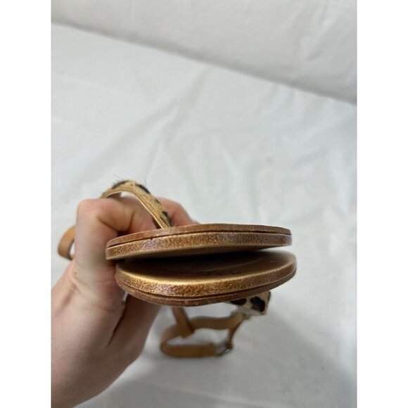 Sophia Milano Calf Hair Animal Print Leather Sandals, Size 8 - Picture 8 of 14